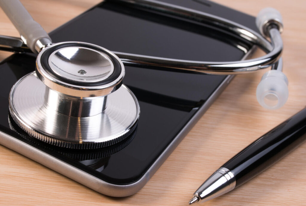 Stethoscope on smartphone